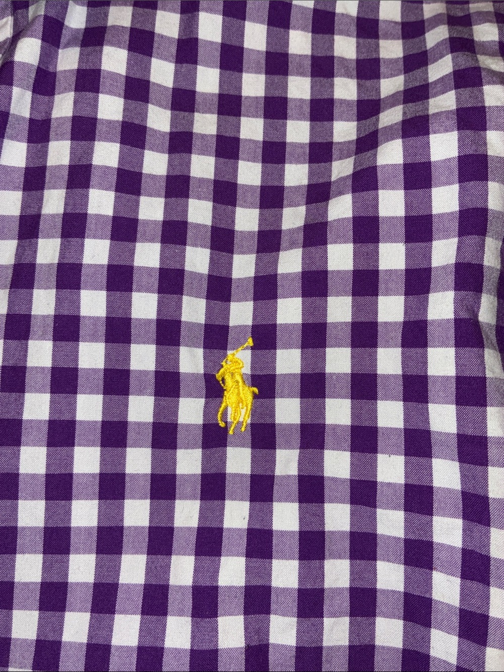 Ralph Lauren Purple & White Gingham Button-Down Shirt - Picture 2 of 4